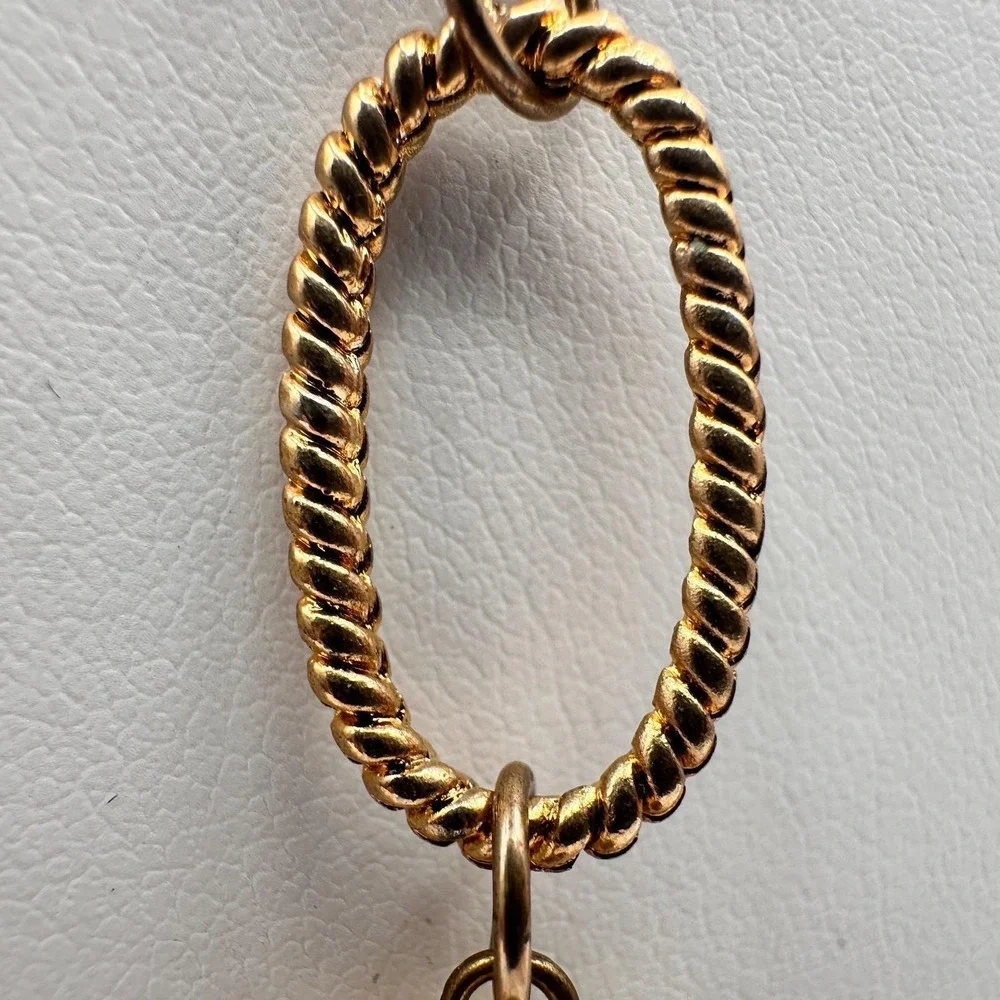 Vintage 90s Amber Citrine Glass Pendant Necklace Gold Tone Beaded Boho Statement